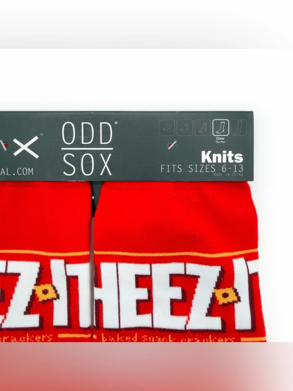 Odd Sox Cheez-It Crackers Crew Socks Mens Womens Cheezits Fun Novelty Gift